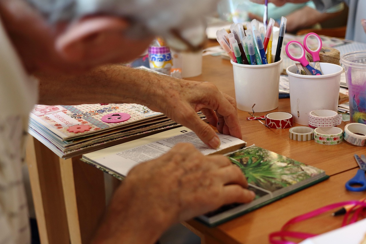 Resident enjoying crafts